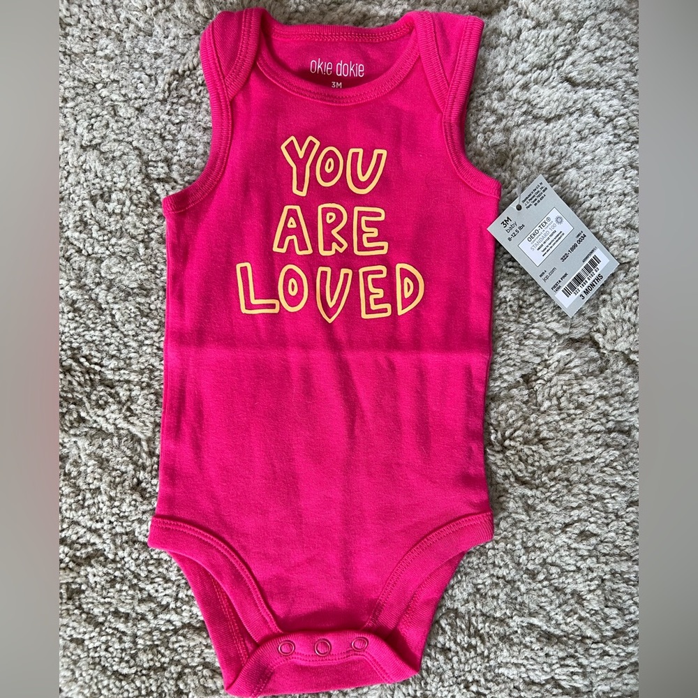 Baby girl onesie- tank top. Size 0-3M